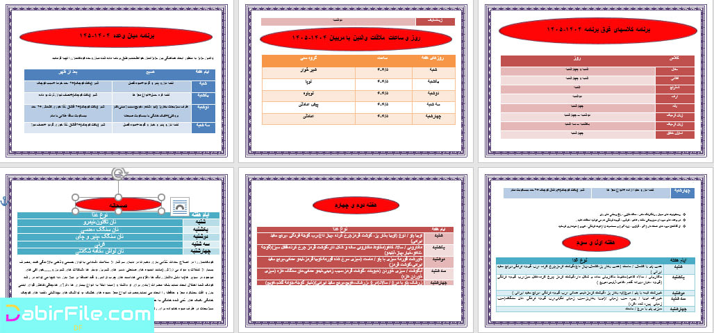 برنامه سالانه و تقویم اجرایی مربی پیش دبستانی